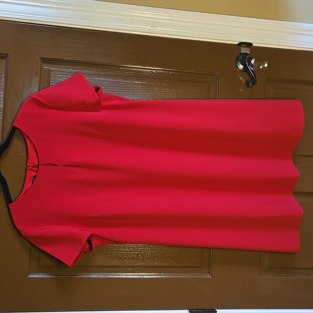 Talbots-Red short sleeved pullover sheath dress Sz 16